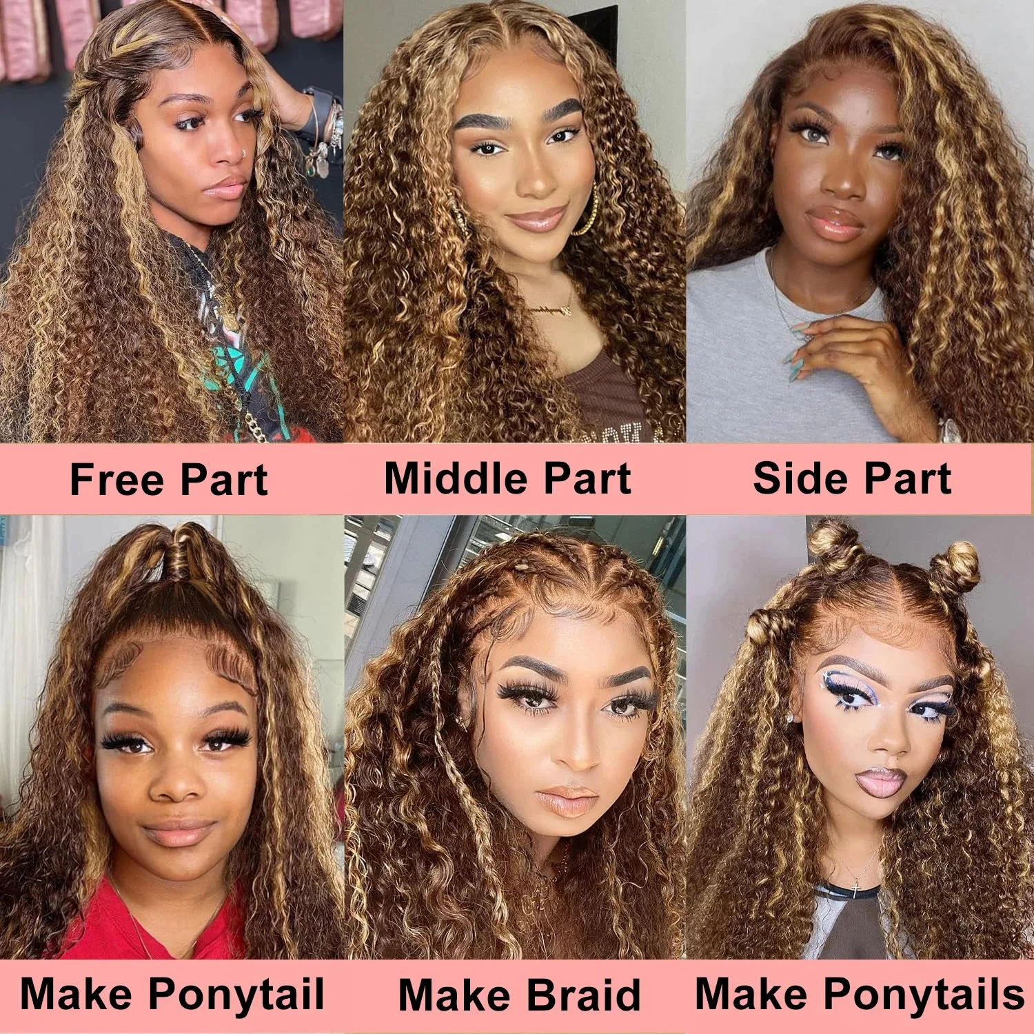 30 بوصة مجعد تسليط الضوء على شعر مستعار أشقر 13x4 الدانتيل الجبهة فضفاض موجة عميقة شعر مستعار قبل قطعها الاصطناعية عالية الجودة الدانتيل شعر مستعار أمامي