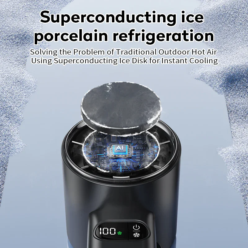 เครื่องทําความเย็นมือถือพัดลมเทอร์โบพัดลมพกพาขนาดเล็ก,พัดลมส่วนตัวแบบชาร์จ USB,พัดลมพกพาขนาดเล็ก 100 ความเร็ว 4800mAh