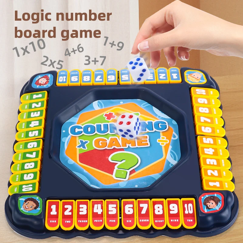 Blue Number Flip Tabletop Game Parent-Child Interactive Toy Set Board Game Party Game Christmas Birthday Gift