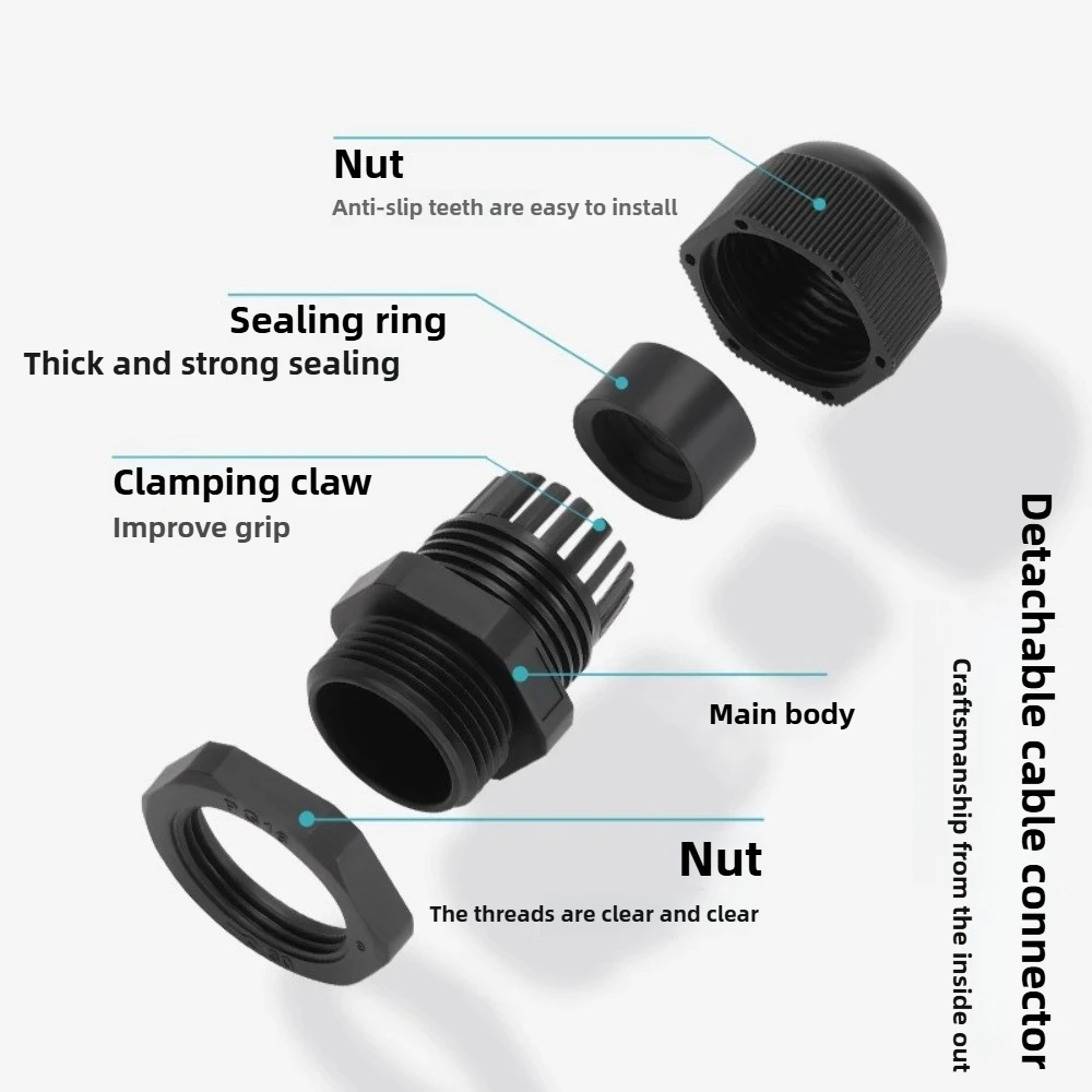 

Connection fixing head PG7 thread plastic gland head nylon gland head cable waterproof joint M12 Sweideer