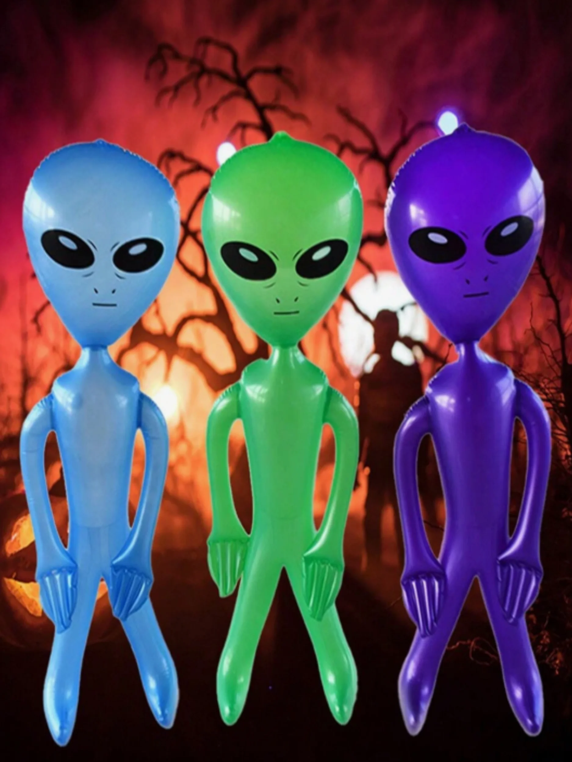 TYFYO 1pc 63/33 pulgadas decoraciones alienígenas inflables, globos alienígenas inflables para fiesta en la piscina, cumpleaños, Halloween