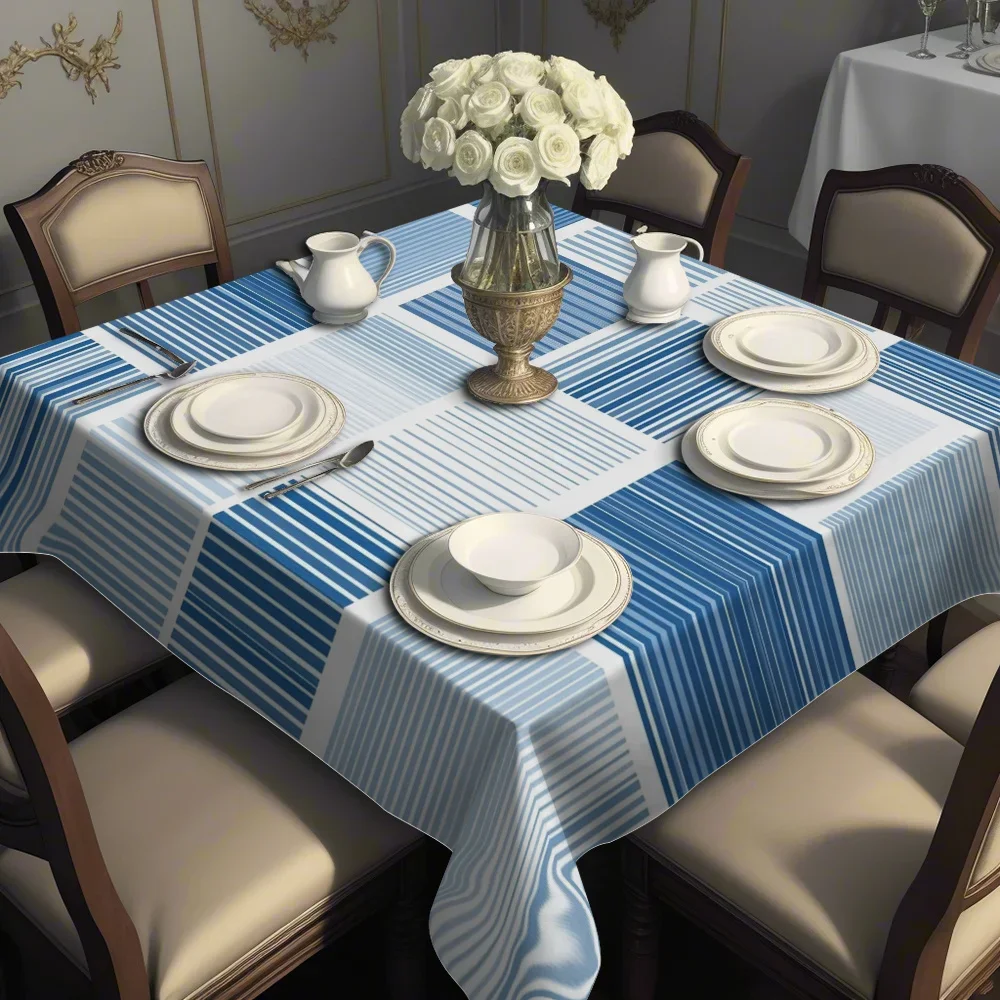 JIT 1pc features a blue and white striped pattern (blue and white stripes, patchwork squares, minimalist style) in 2D form.xzj