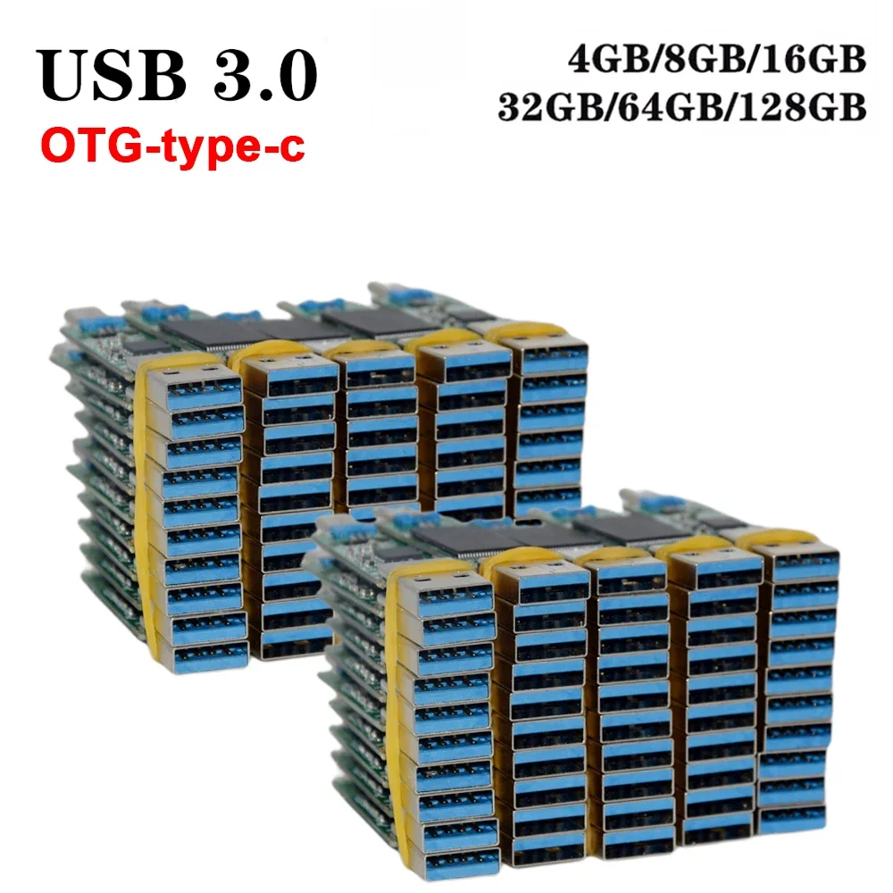 

OTG type-C 4GB 8GB 16GB 32GB 64GB 128GB USB3.0 short long board Udisk semi-finished chip pendrive Factory wholesale