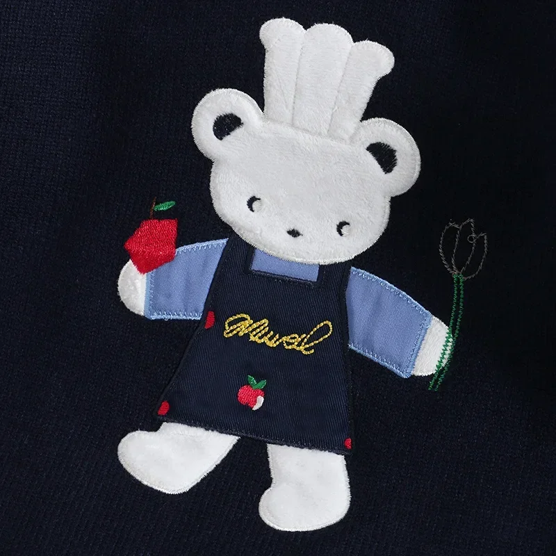 2023 Autumn/Winter New Boys and Girls Sweaters Cartoon Little Bear Cute Knitted Sweater Pull Tops Baby Boy Clothes Knitwears