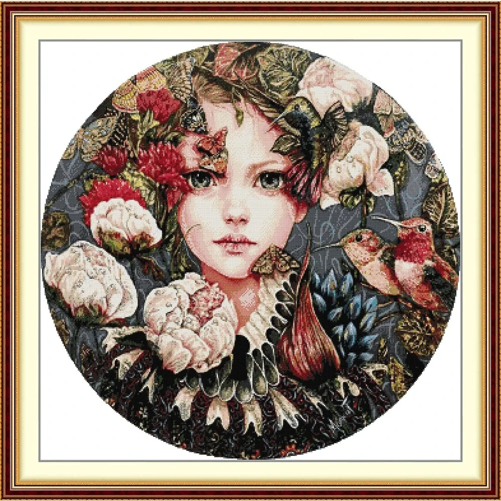 

Soulgift News Pre-Printed Cross Stitch Kit, Stamped Aida Fabric with DMC Threads, Embroidery Kit - Andromeda Berries