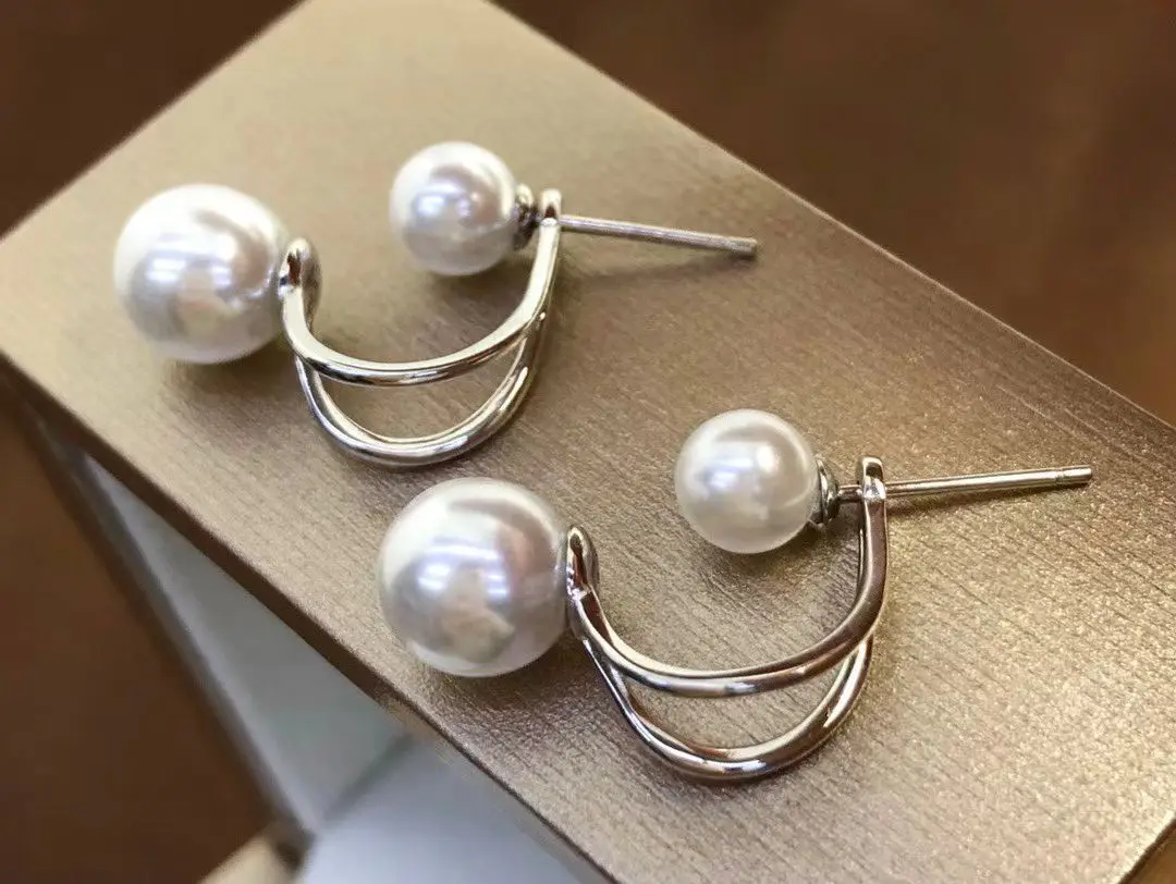 الجملة S925 فضة أقراط جبل النتائج إعدادات قاعدة تصاعد أجزاء ملحق ل 5-8 مللي متر اللؤلؤ 5 زوج/وحدة #5