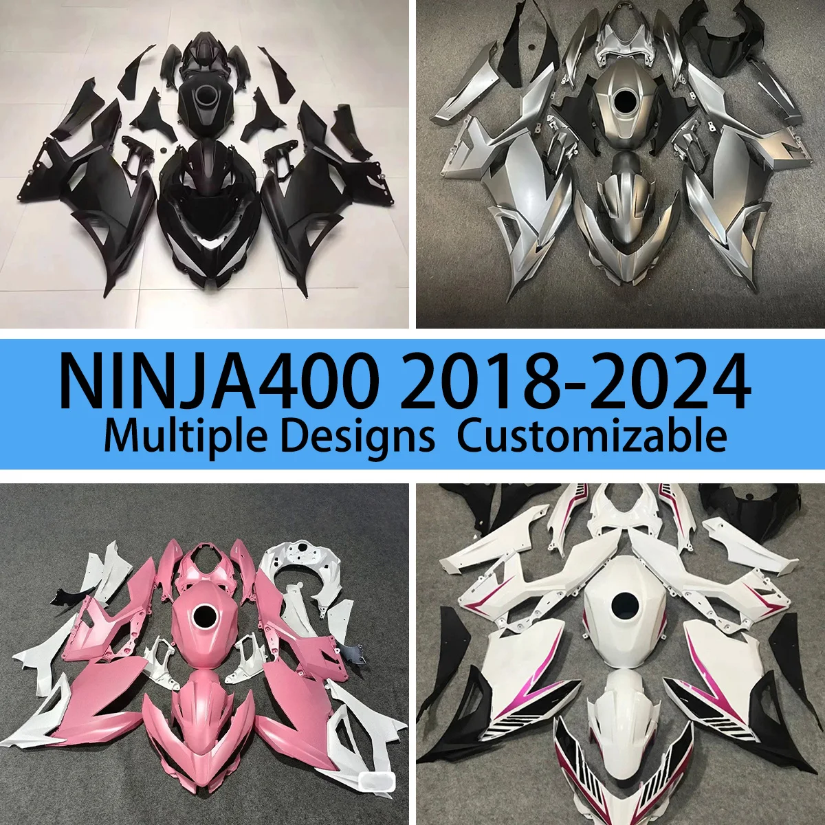 

For KAWASAKI EX400R 2018 2019 2020 2021 2022 2023 2024 Fairing Kit Body Parts NINJA400 18-24 Cowling Motorcycle Fairings