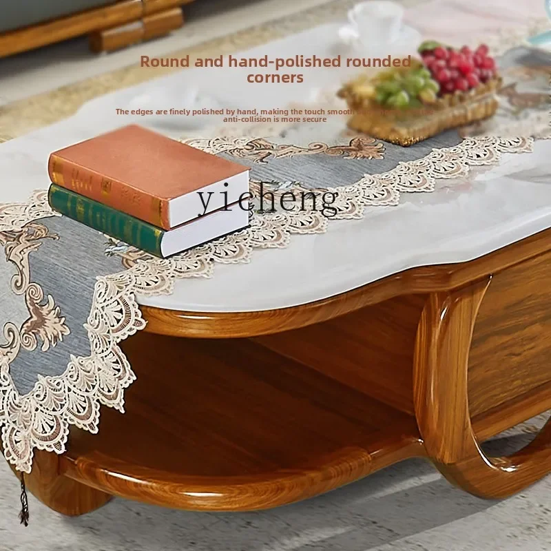 

FY1 Ebony Wood Coffee Table Living Room Solid Wood TV Cabinet Storage Home Use