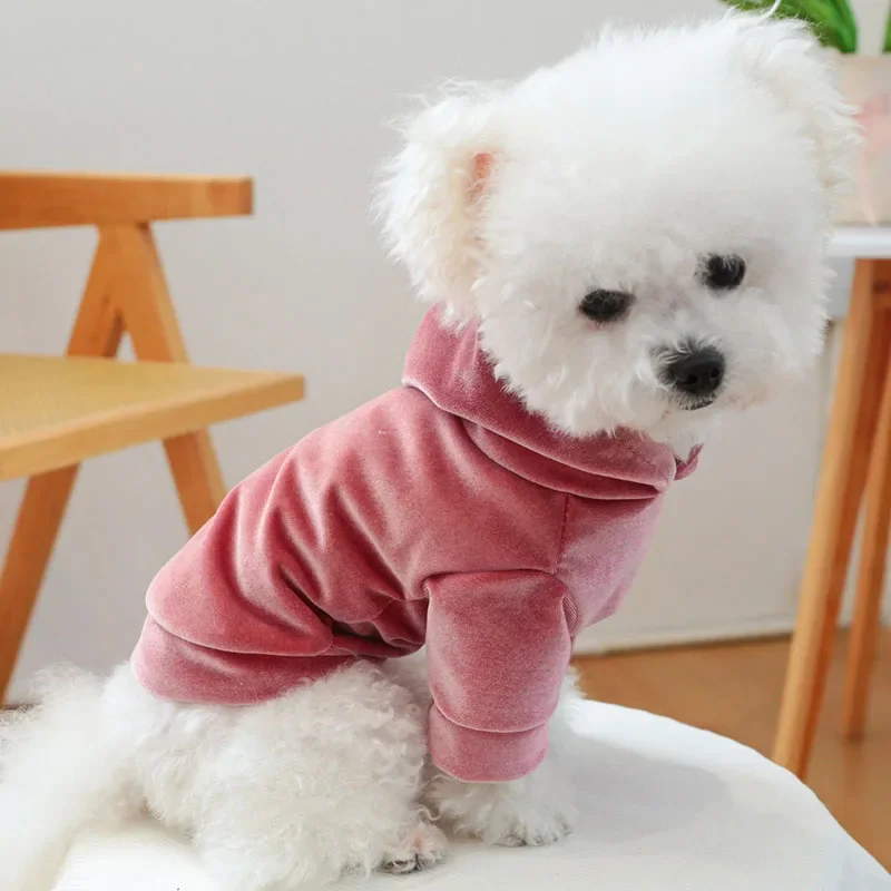 

Fashion Velvet Hooded Hoodies Sweatshirt For Dog Pink Gray Blue Pet Clothes for Small Dogs Pomeranian Dog Outfits Puppy Jacket