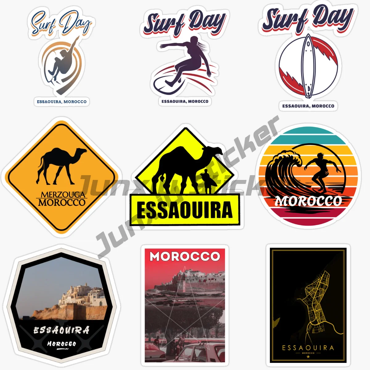 

Morocco ESSAOUIRA PVC Car Sticker Coat of Vinyl Self-adhesive Car Decals for Motorcycle Helmet Camper Accessories Decor