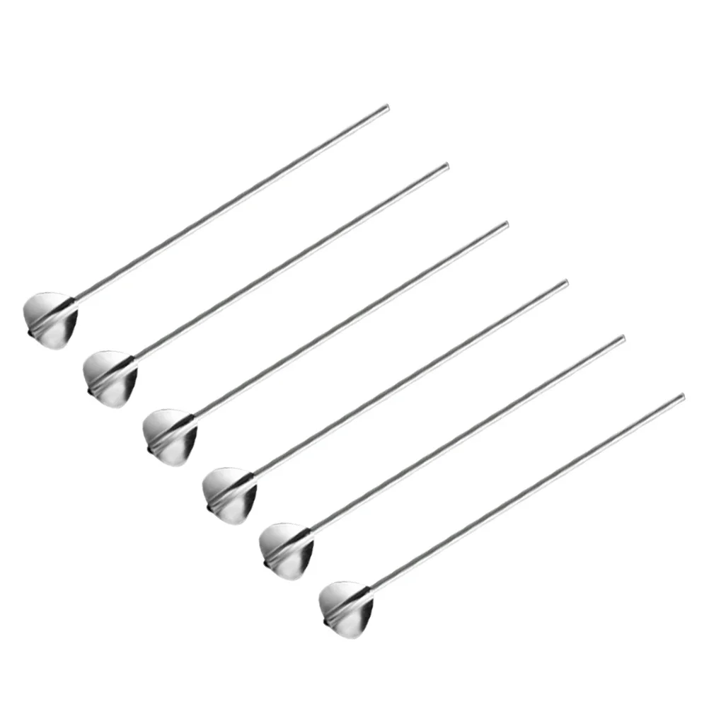 

6 pcs Stainless Steel Straw Spoon Heart Shape Reusable Drinking Tool For Cocktails Parties Hollow Handle Leak Proof