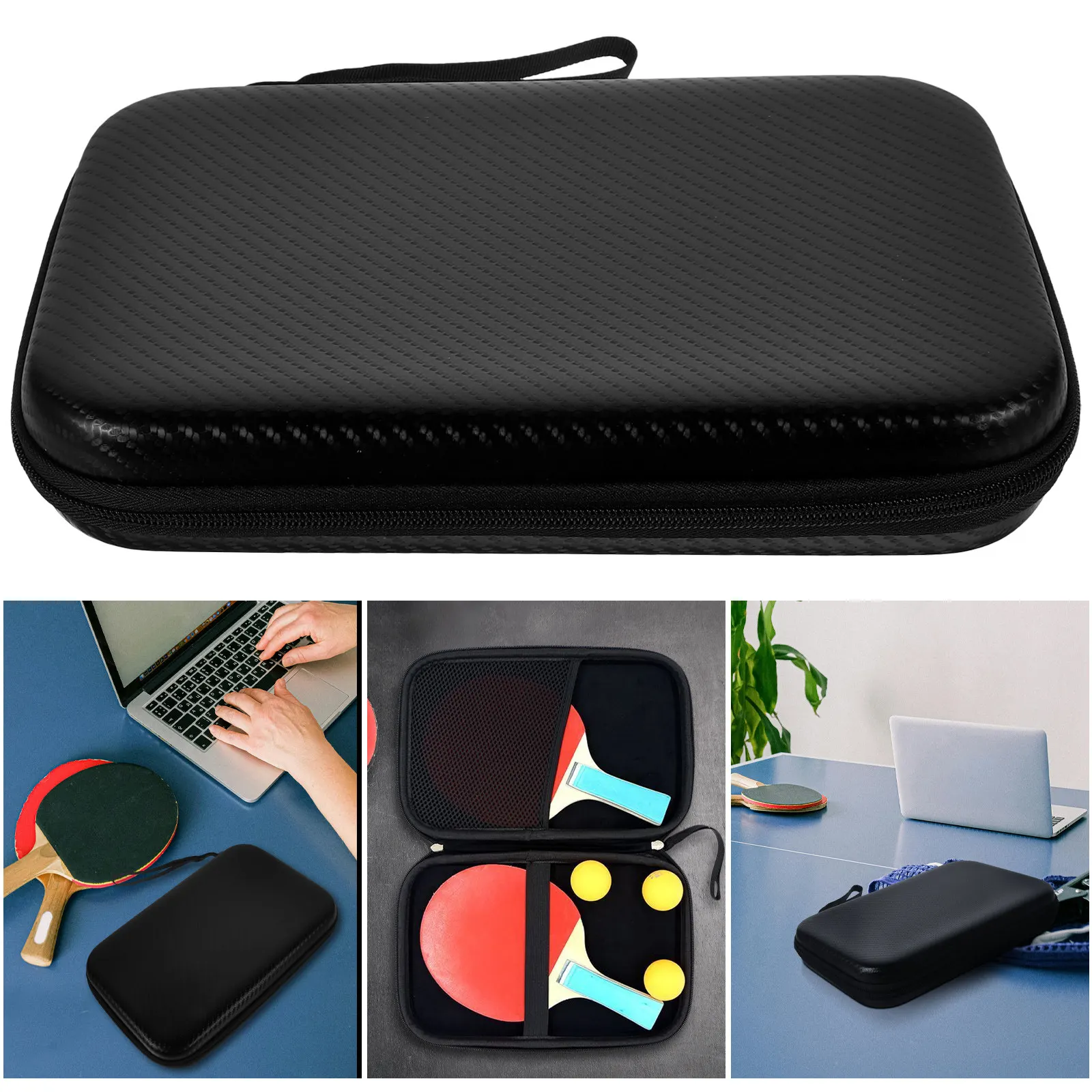 Premium Table Tennis Paddle Case Hard Protective Shell Spacious Interior for Multiple Rackets Daily Practice Tournament Use