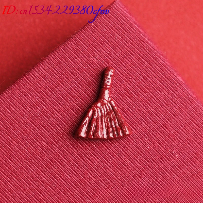 

Красный натуральный циннабарный талисман в виде слоника с метлой, резной, из драгоценного камня, модный амулет на удачу, подарки для женщин и мужчин