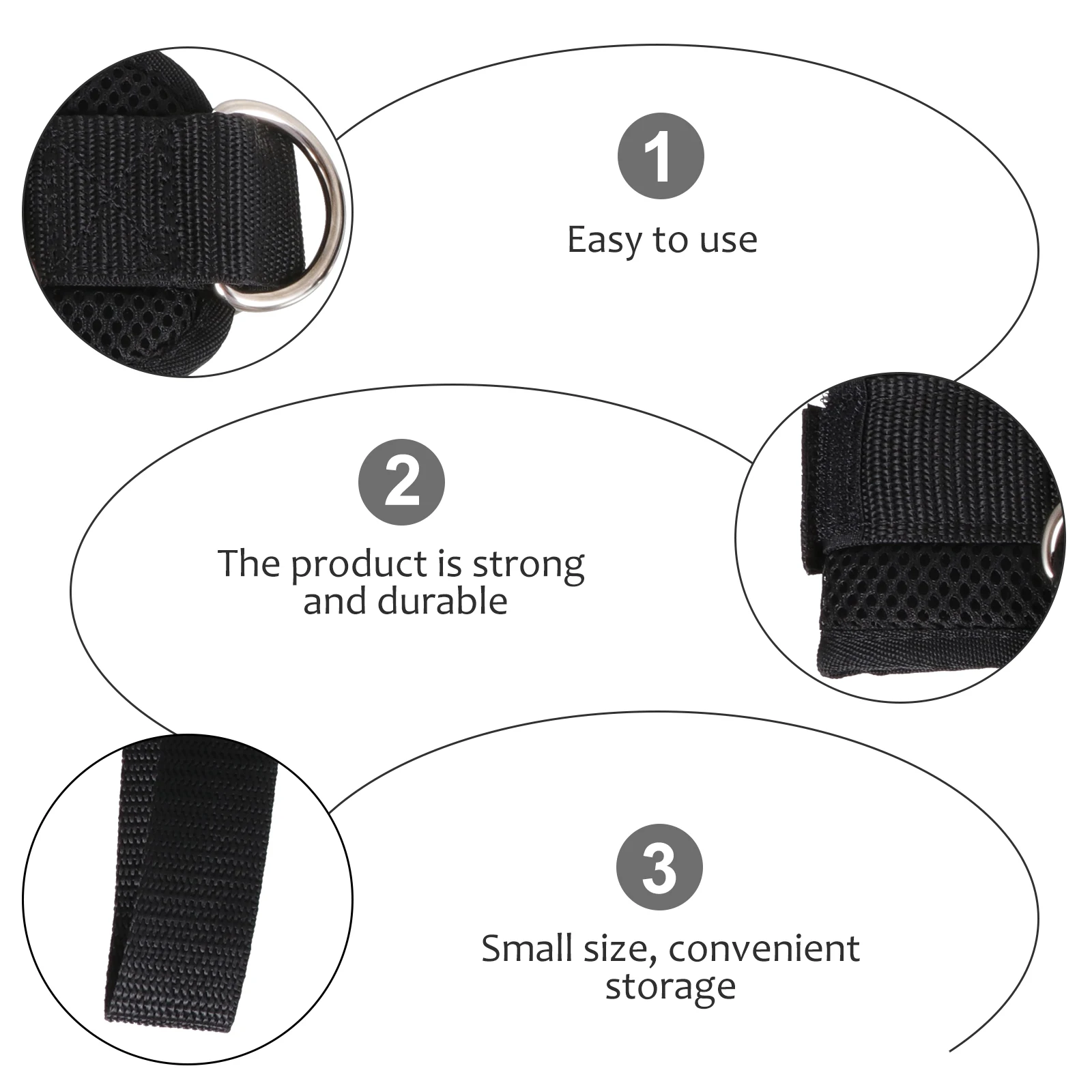 

1Pair Ankle Straps Padded High Quality Neoprene Mesh Exercise Straps Glute Support Fitness Accessories Ankle Cuffs