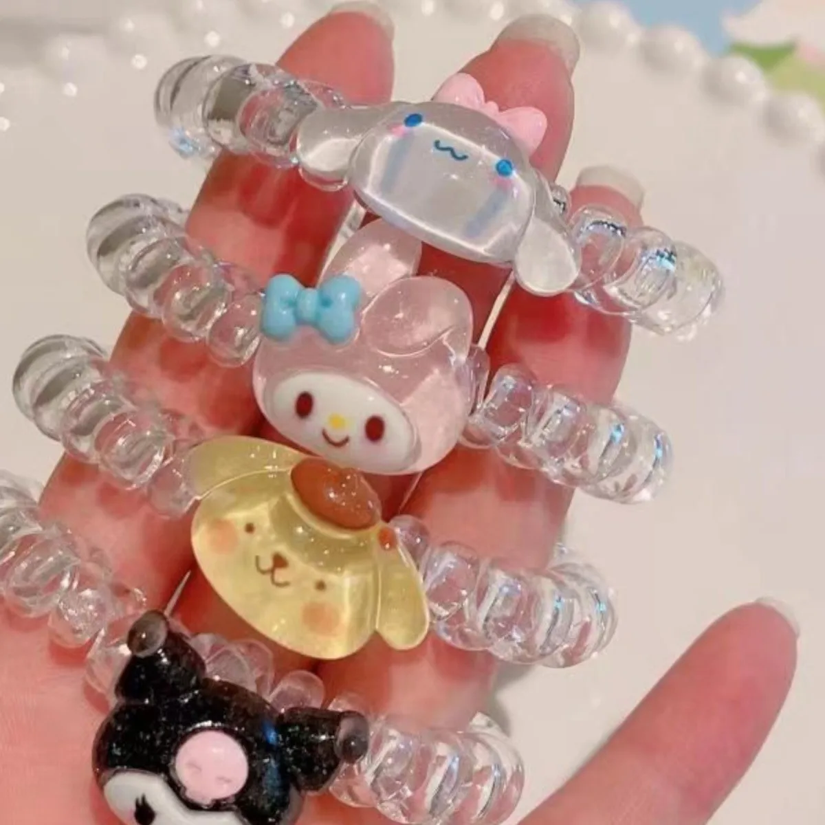 ミニソー サンリオ キュートブレスレット レディース ヘアタイ付き ヘアロープ ヘアサークル 親友ブレスレット ボーイフレンド カップル用 小さなフリンジ