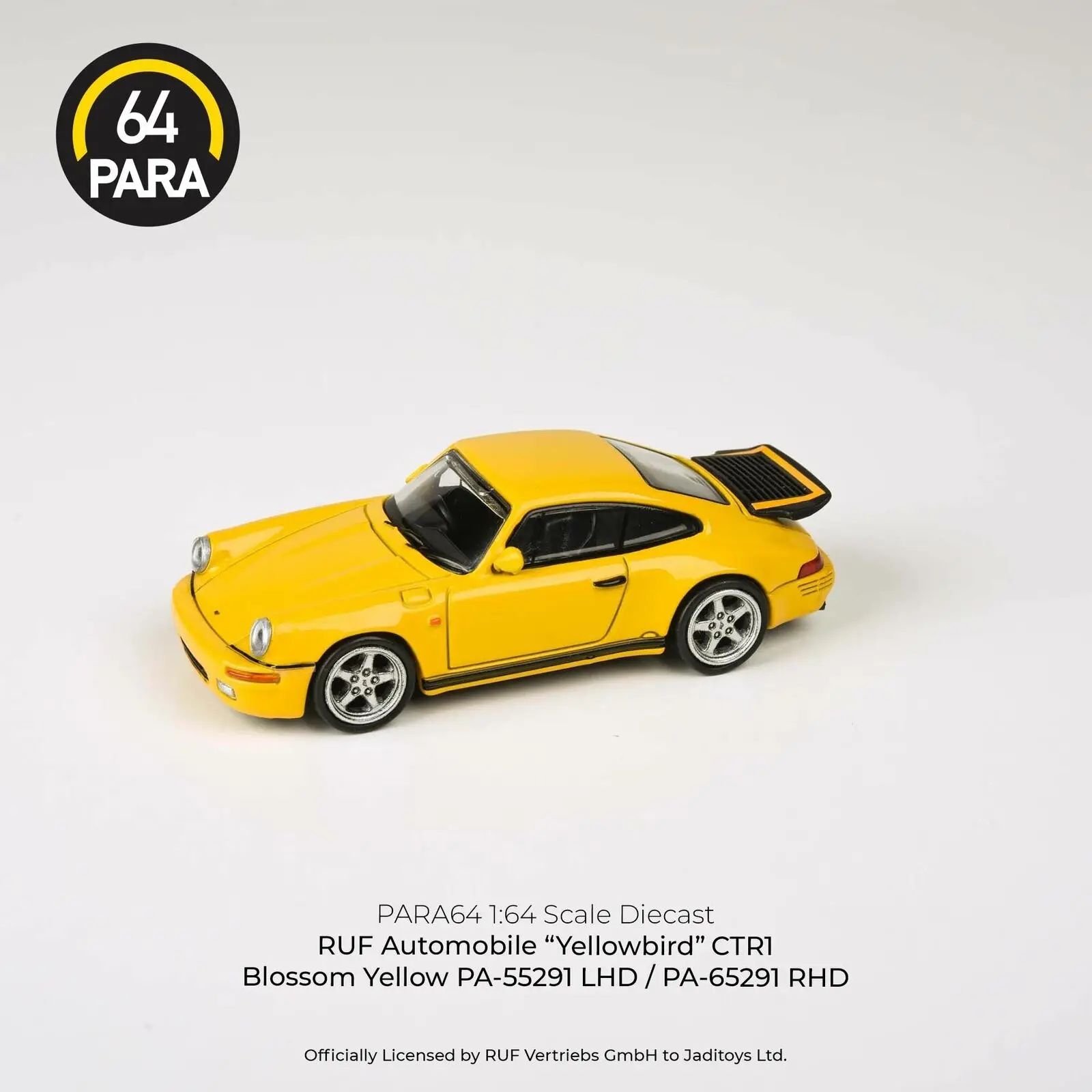 NEW 64PARAa 1/64 Scale 1987 RUF CTR Yellowbird RHD Diecast Alloy Toy Cars 7cm Models by 3 inches For Collection Gift