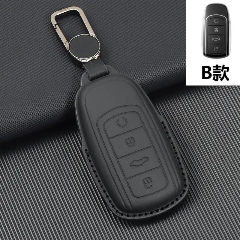 Genuine Leather for CHERY Omoda 5 Tiggo 8 Pro 9 Arrizo 5plus Tiggo 3 5X Plus Jaecoo J7 8 Exeed TXL Car Key Case Cover Keychain