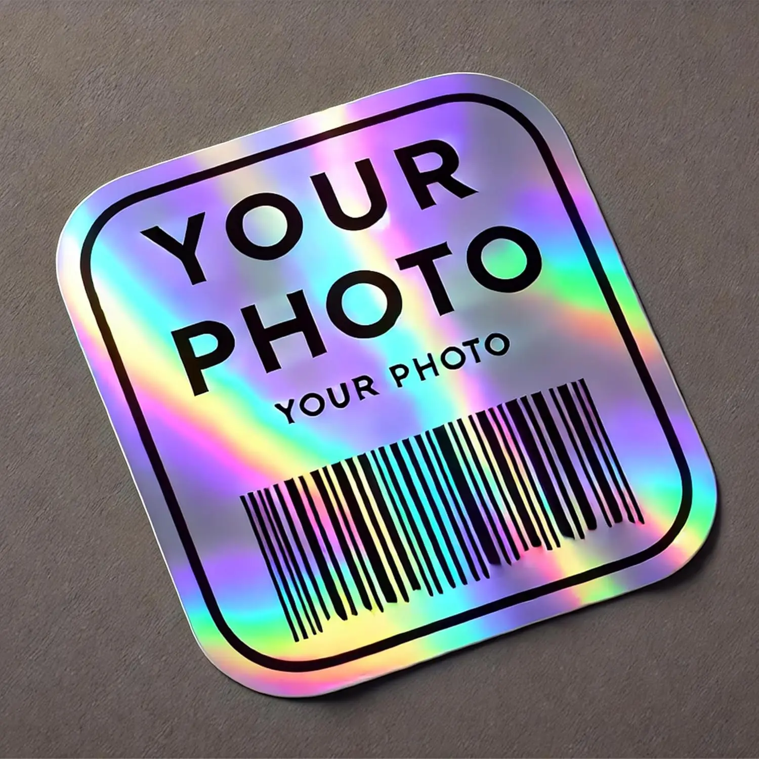 Custom Holographic Stickers Personalized Choose Your Text Content Font Color Background Shape Durable Waterproof Decals for Logo