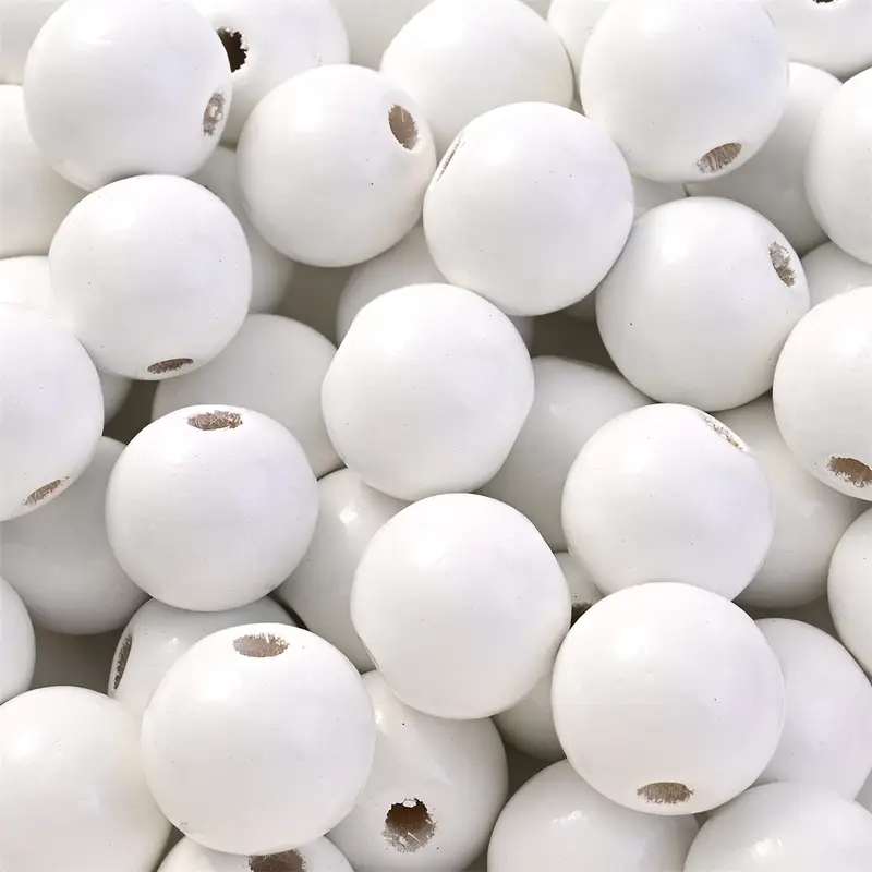50Pcs 16mm Colorful Wooden Beads Round Straight Hole Loose Spacer Beads For Diy Bracelets Necklaces Jewelry Accessories - Image 3