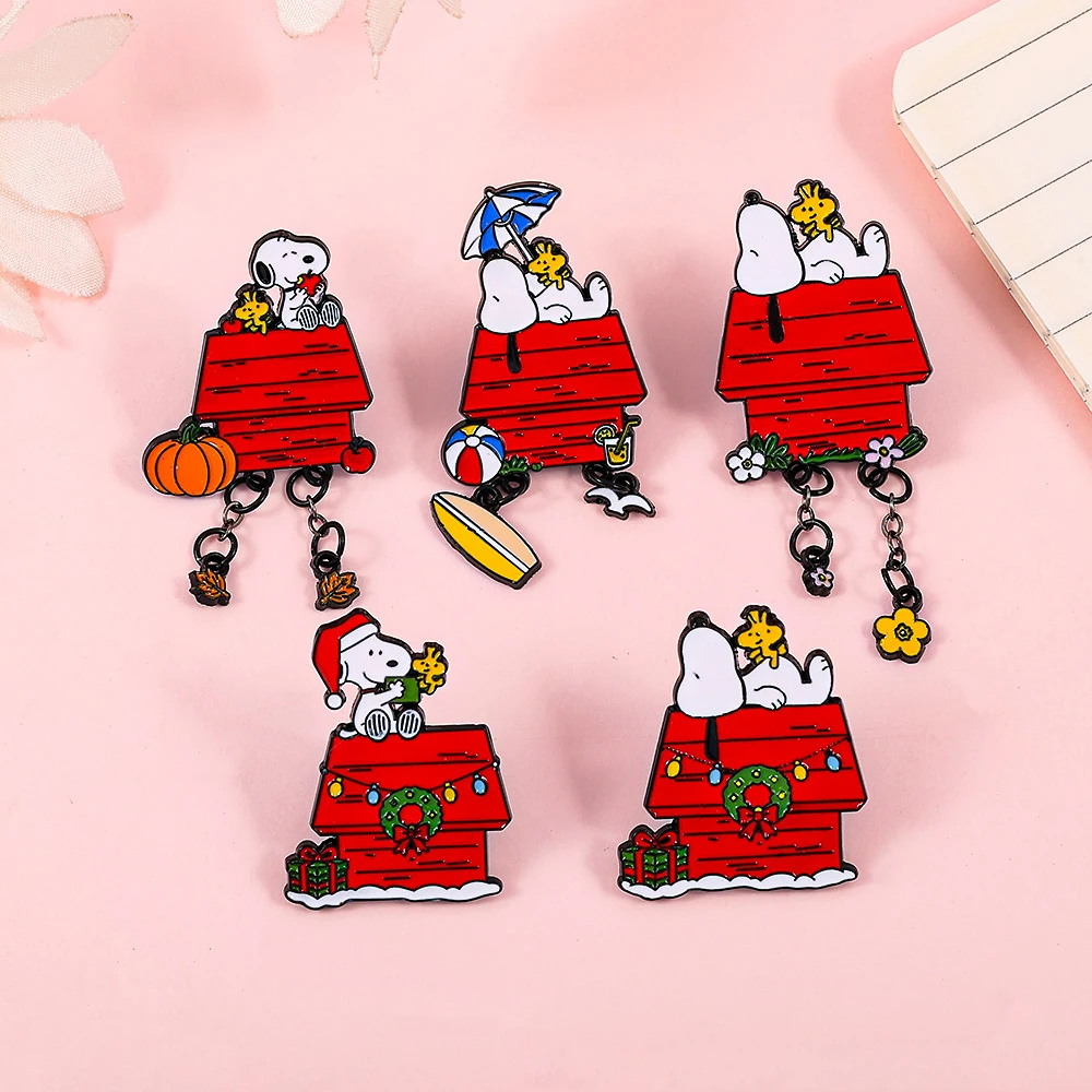 Kawaii Cartoon Puppy Christmas Series Pin Badge Exquisite Jacket Hat Clothing Accessories Suitable for Christmas Party Gifts