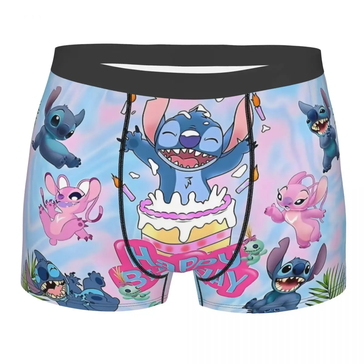 Custom Stitch Printed Underwear Men Breathable Cute Cartoon Boxer Briefs Shorts Panties Soft Underpants For Homme
