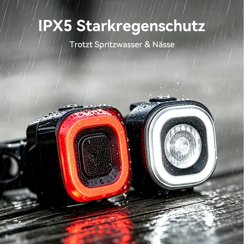30Lux Fahrrad Vorder- & Rücklicht Set, StVZO blendfrei, IPX5 wasserdicht, USB-C wiederaufladbar, lange Laufzeit für MTB Rennrad – Detail 6