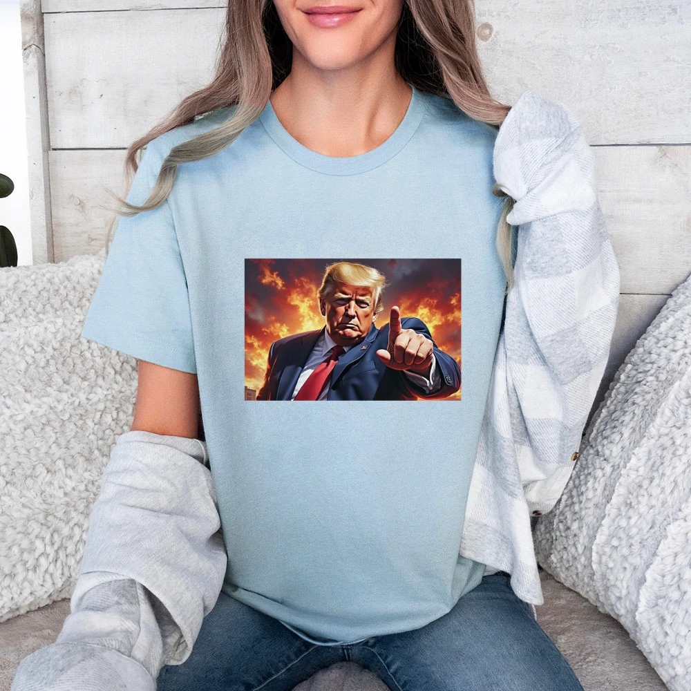 

Casual T-Shirt Donald Trump Fun Printed Fashion New Unisex Short Sleeve Crew Neck Cotton Street Top Summer 2024 New