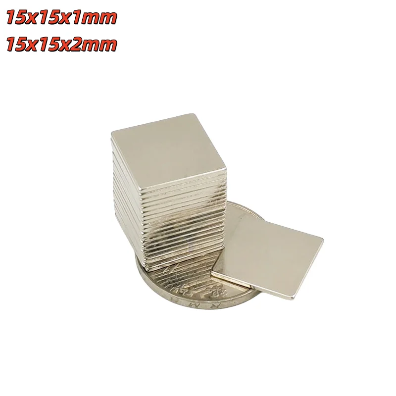 15x15x1 15x15x2mm Thin Block Magnets Thickness Magnets  For Home Refrigerators, Offices DIY 15*15*1 15*15*2
