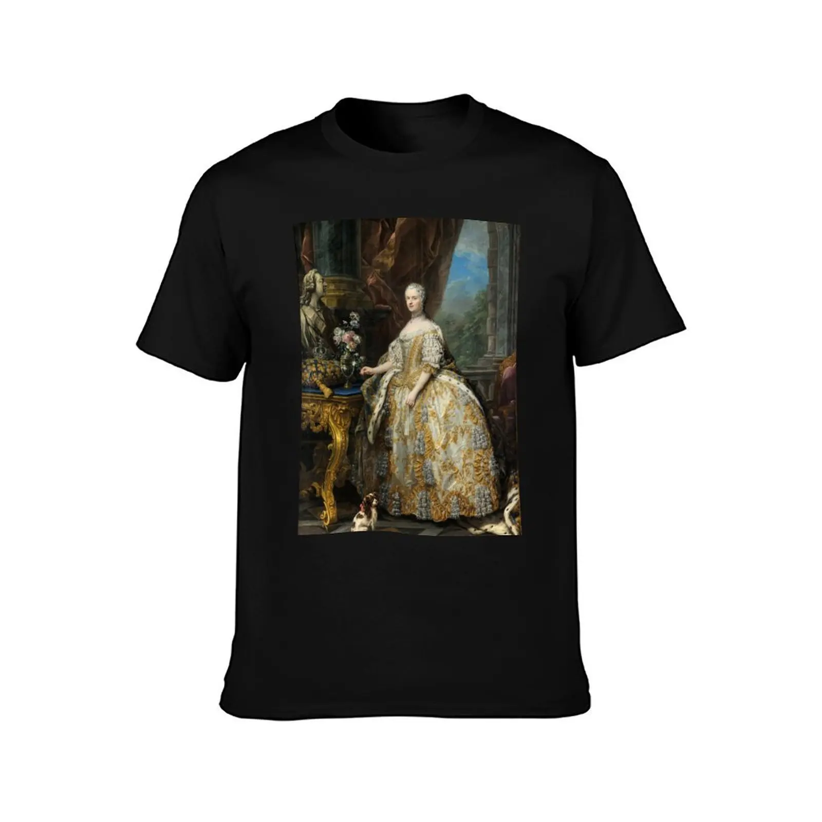Marie Leszczinska, Queen of France - Charles-André van Loo T-Shirt Soft Casual Short Sleeve Cotton Tee T-Shirt