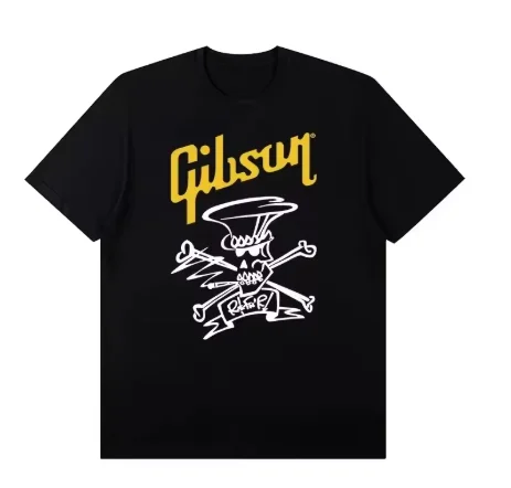 Nova Coleção de Verão G-ibson Les Paul: Camiseta Oversize de Manga Curta com Estampa Gráfica de Alta Qualidade, Estilosa e Casual