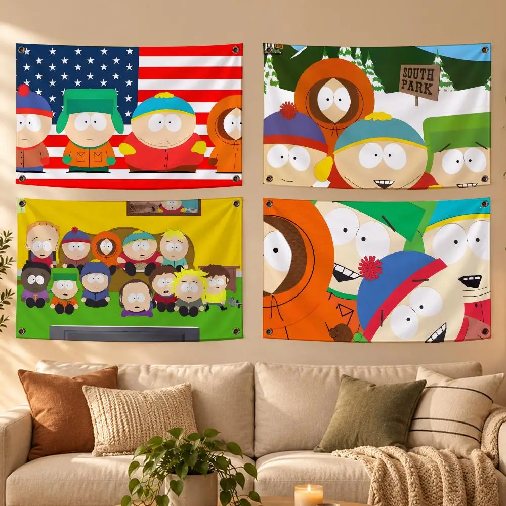 Anime South P-Park Flags Soft Skin-friendly Durable Tapestry Outdoor Party Home Living Room Bedroom Decoration