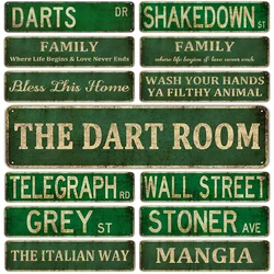 Decor The Darts Room Family Vintage Tin Signs Funny Street Metal Signs Country Road Sign for Home Wall Cafe Bar Man Cave Outdoor
