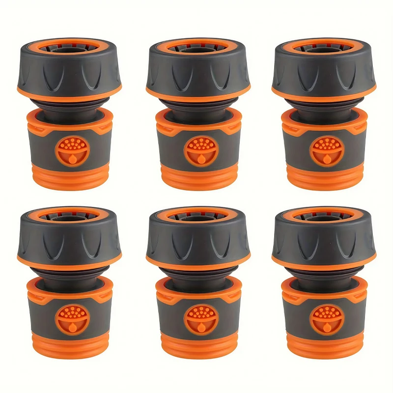 6-Pack Garden Hose Quick Connect Adapters - 3/4