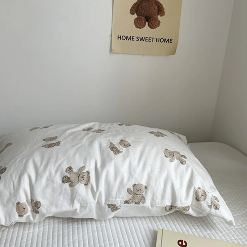 

100% Cotton 1pcs Pillowcases Home Bedding Korean Style Decorative Bedding Girls Pillow Cover Wedding Super Soft Pillow Case