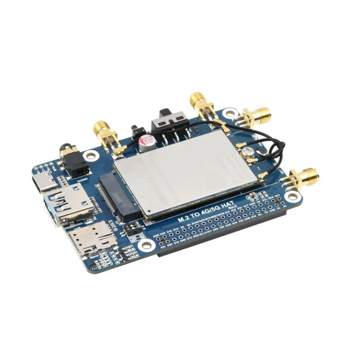Y1303A*☀▃RM500N- 5G HAT for with Case Quad Antennas LTE-A Global Band GNSS Positioning Support 3GPP 16, 4G/3G