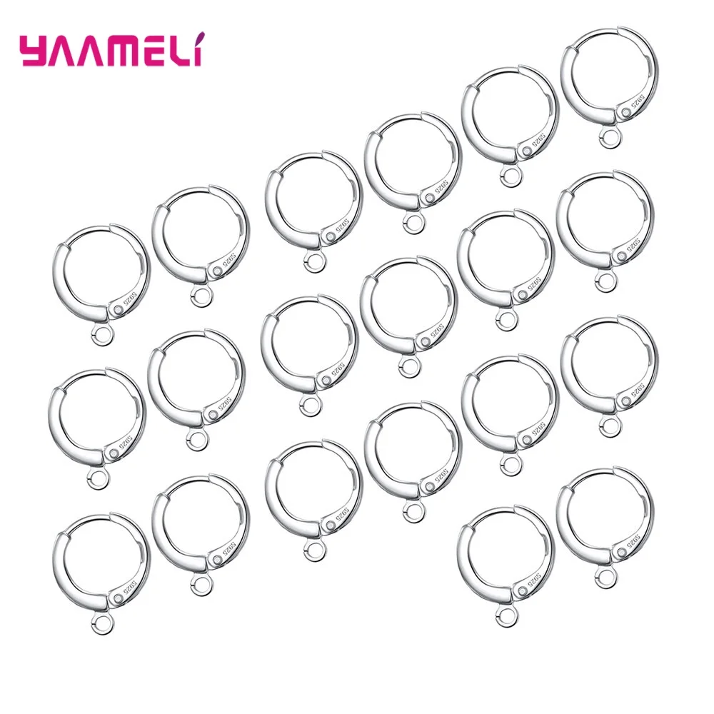 Wholesale Real Pure 925 Sterling Silver Earrings Lever Back Earwires Diy Handmade Supplies Making Jewelry Findings 20PCS