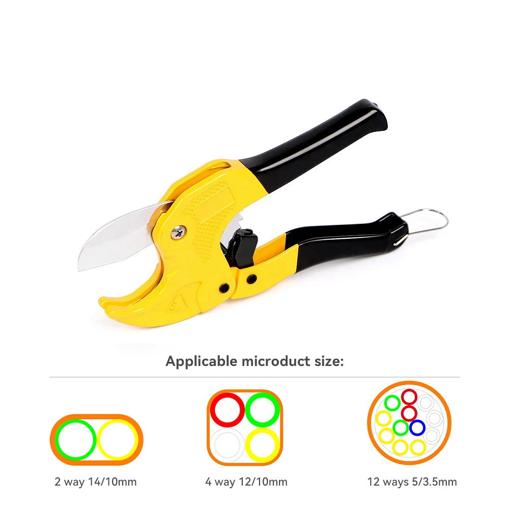 FCST 0-42mm Ratchet Micro Duct Cutter scissors Fiber Tool Cutting Micro Duct Diameter