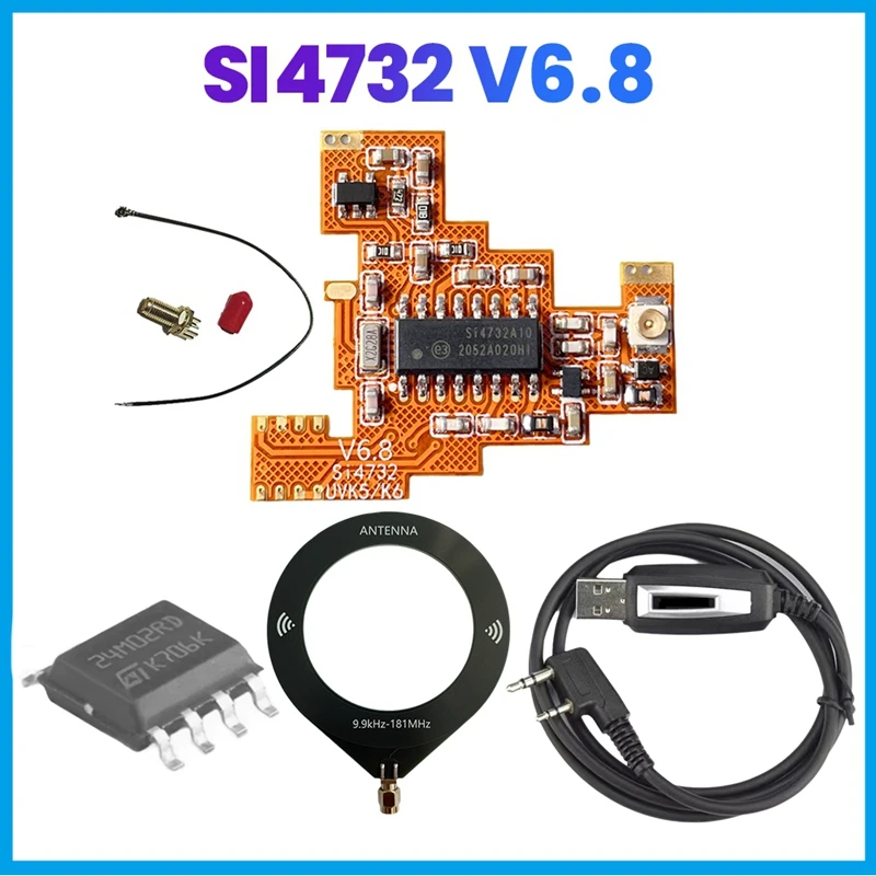

SI4732 V6.8 FPC модуль + чип 2 м + комплект кабелей для записи Quansheng K5 K6 коротковолновый полнодиапазонный/однокрасное приежение сборовой полосой