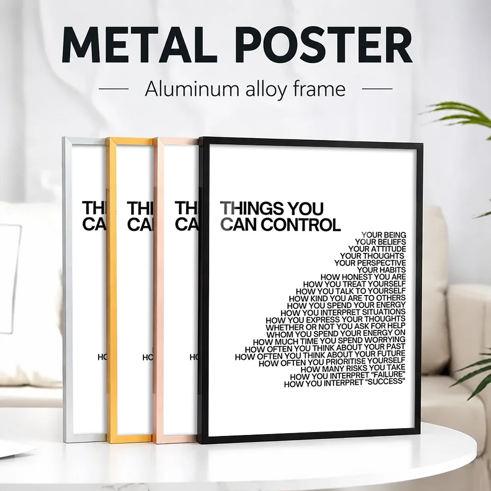 Things You Can Control List Framed Aluminum Metal Poster Customized Photo Refined Office Style Wall Art For Bedroom Coach Gift