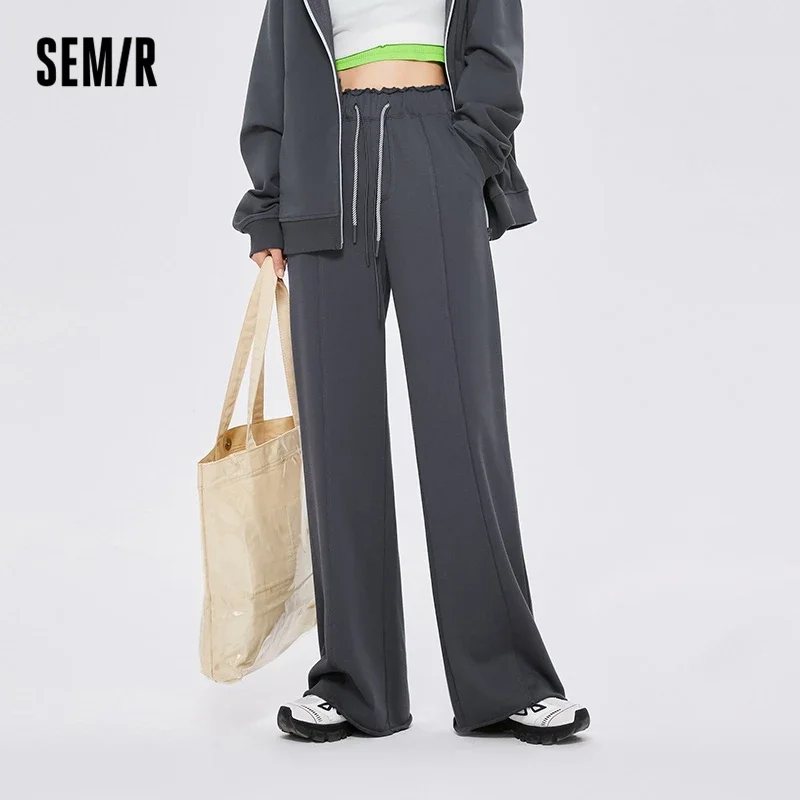 Semir Casual Pants Women Mopping Flared Pants Show Leg Length 2022 Early Autumn New Style Raw Edge Sweatpants Lazy