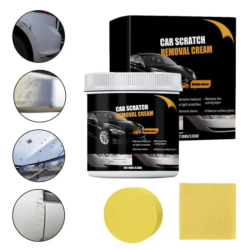 

Car Coating Wax Professional Car Scratch Remover Car Cleaning Supplies with Sponge and Towel Waxing and Polishing Care Agent