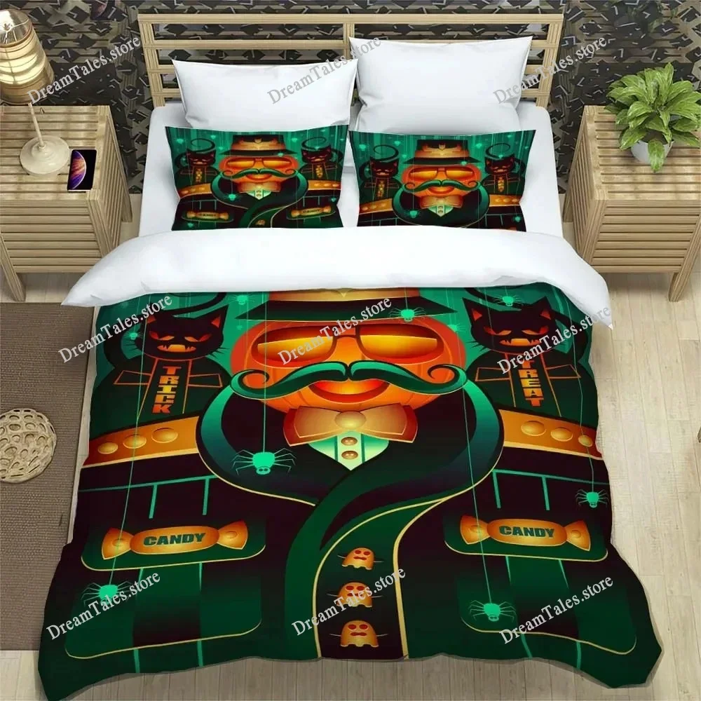 

Halloween Personalized Printed Polyester Bedding Soft and Comfortable Complete Size Customizable Comforter Bedding Sets