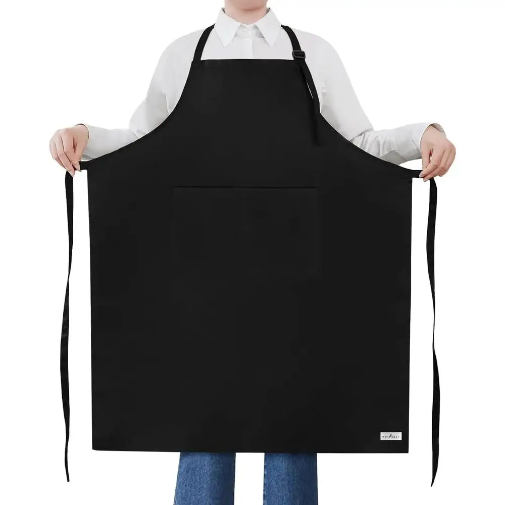 

Extra Large Apron Adjustable Bib Aprons with 2 Pockets Cooking Kitchen Women Chef Water & Oil Resistant