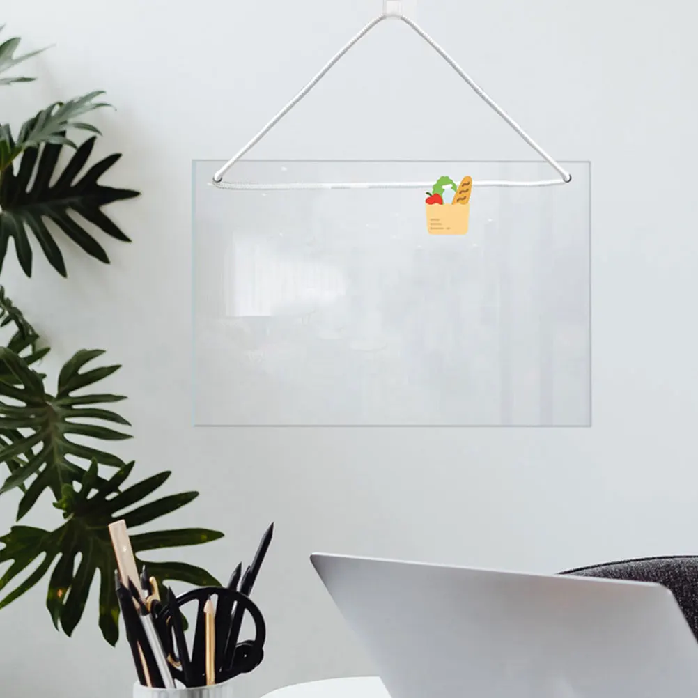 1 Set Clear Acrylic Dry Erase Board 12X16 Inch Transparent Whiteboard For Wall Kitchen Office Menu Planner Includes Markers Hook