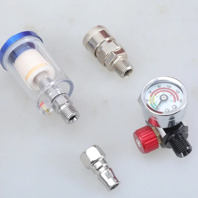 Filtro aire universal con manómetro, separador agua y aceite, regulador presión para pulverizador, pistolas pintura,