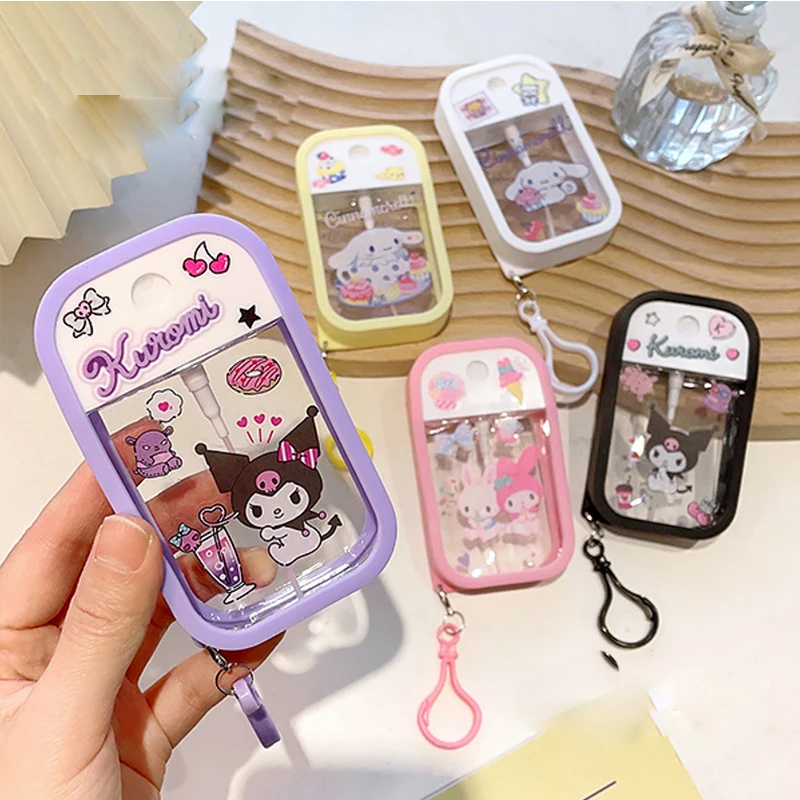 Anime Sanrio Travel Perfume Bottle Refillable Kuromi Melody Hello Kitty Alcohol Bottle Cinnamoroll Cartoon Alcohol Press Bottled