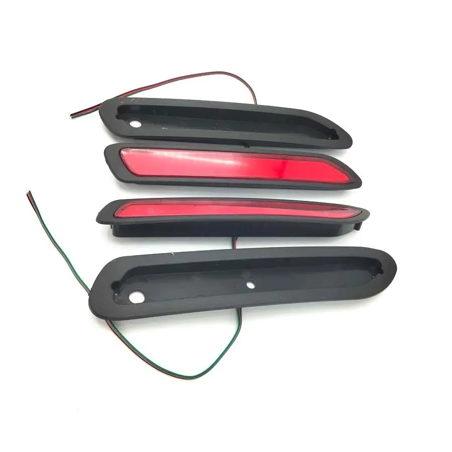 2x Car Rear Bumper Drving Braking lighting Red LED Reflectors Warning Tail Lamps