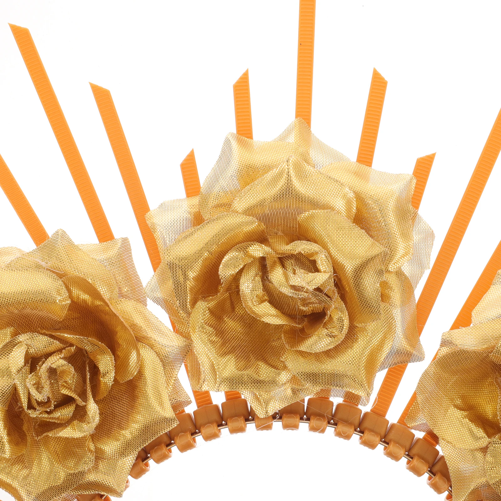 

Flower Headband Crown Headpiece Women Party Wedding Decorative Hair Accessory Adjustable Tie Plastic