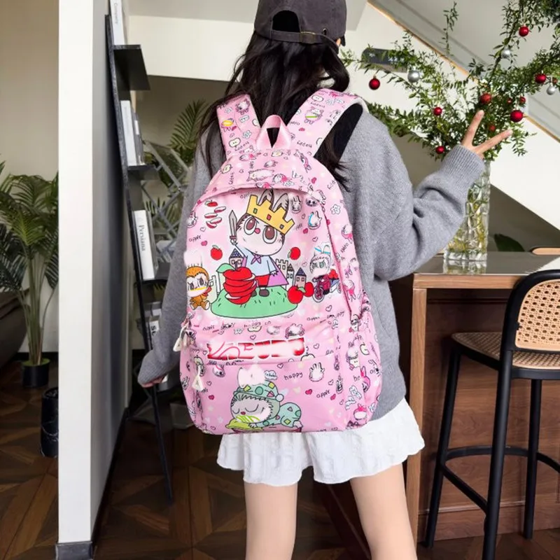 

Miniso children women men Schoolbag New High School Large Capacity Fashion Student Cute Cartoon Backpack for 12labu