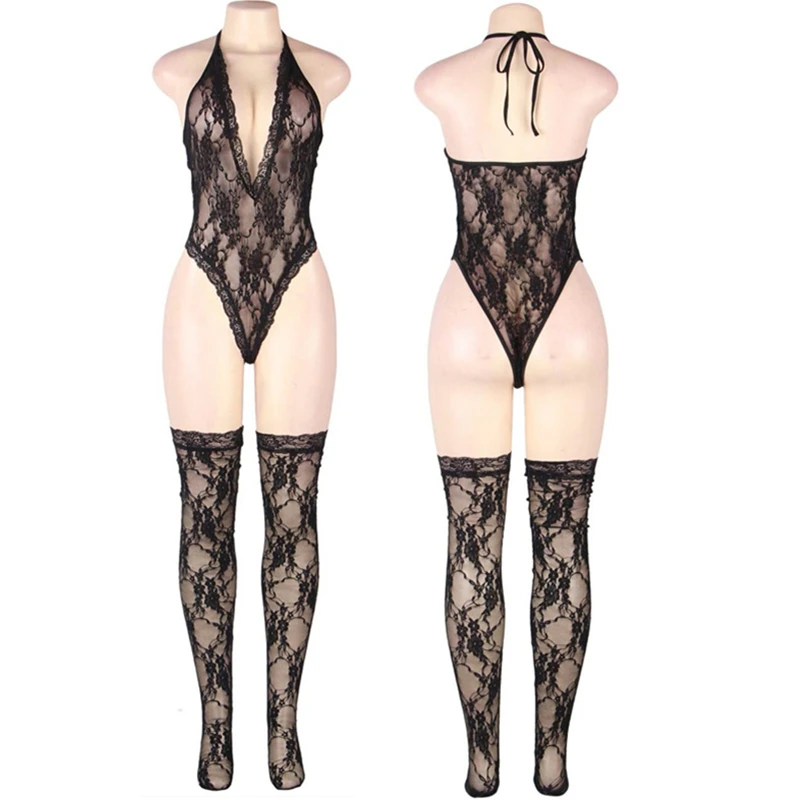 Sexy Lingerie Body Underwear Erotic Bodystocking Costumes Black Open Crotch Bodysuits Porn Transparent Women Babydoll Crotchless